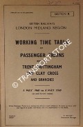 Working Time Table of Passenger Trains - Section K - Trent, Nottingham and Clay Cross and branches, 6 May 1968 to 4 May 1969 by British Railways London Midland Region